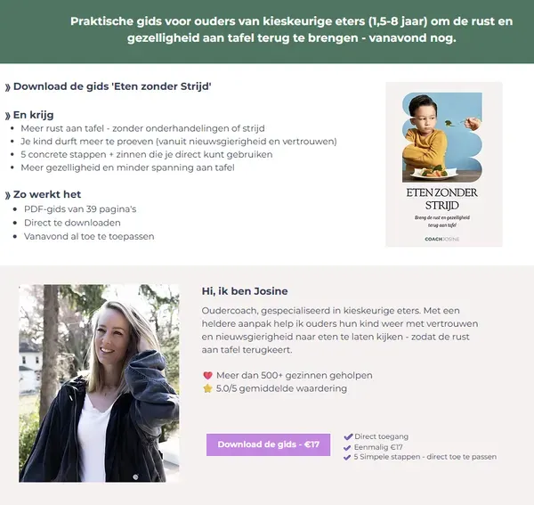 Coach Josine — 600× gids verkocht en 80 masterclass-aanmeldingen in 4 maanden — eetgids coachjosine product proof