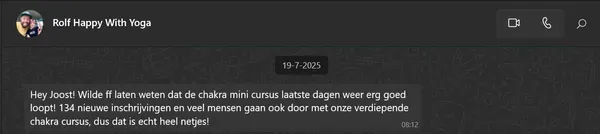 WhatsApp bericht Rolf
